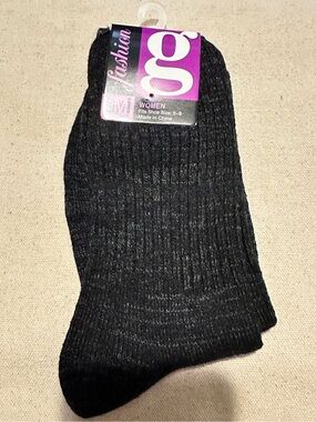 Gold Medal | Socks | Charcoal & Black Marled Ribbed Ankle Socks | Women's